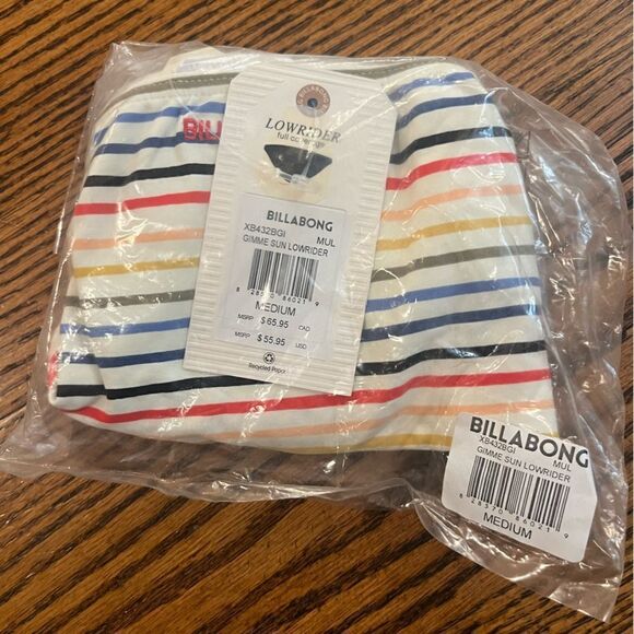 Billabong Gimme Sun Lowrider Bikini Bottom Size M Multicolor Stripe - Picture 6 of 8